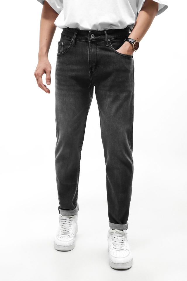 QUẦN JEAN SLIM FIT XÁM ĐEN 241130