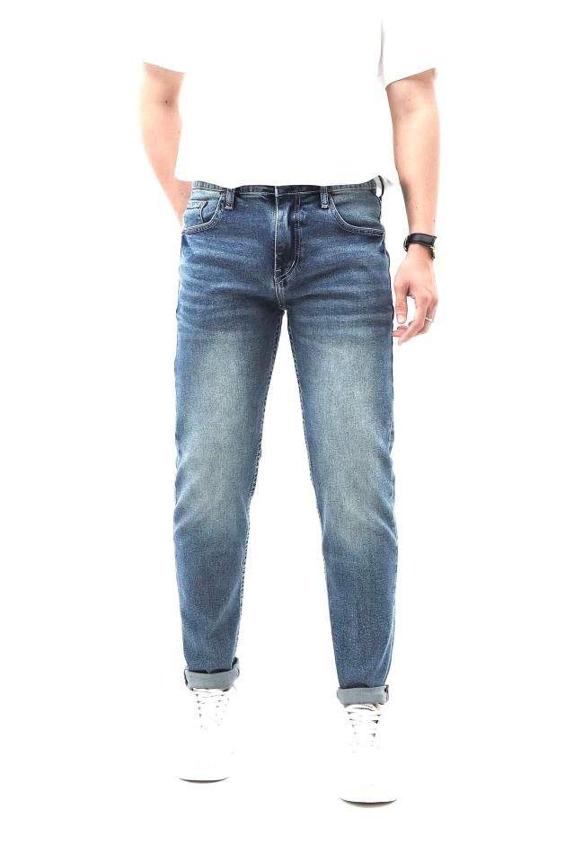 QUẦN JEAN SLIM FIT XANH WASH 250710