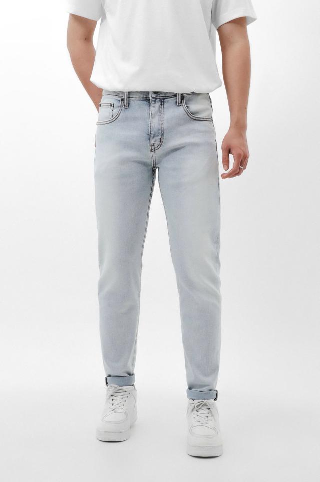 QUẦN JEAN SLIM FIT XANH TRẮNG 250807