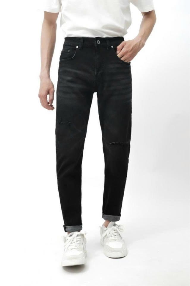  QUẦN JEAN SLIM FIT XÁM ĐEN RÁCH 211161
