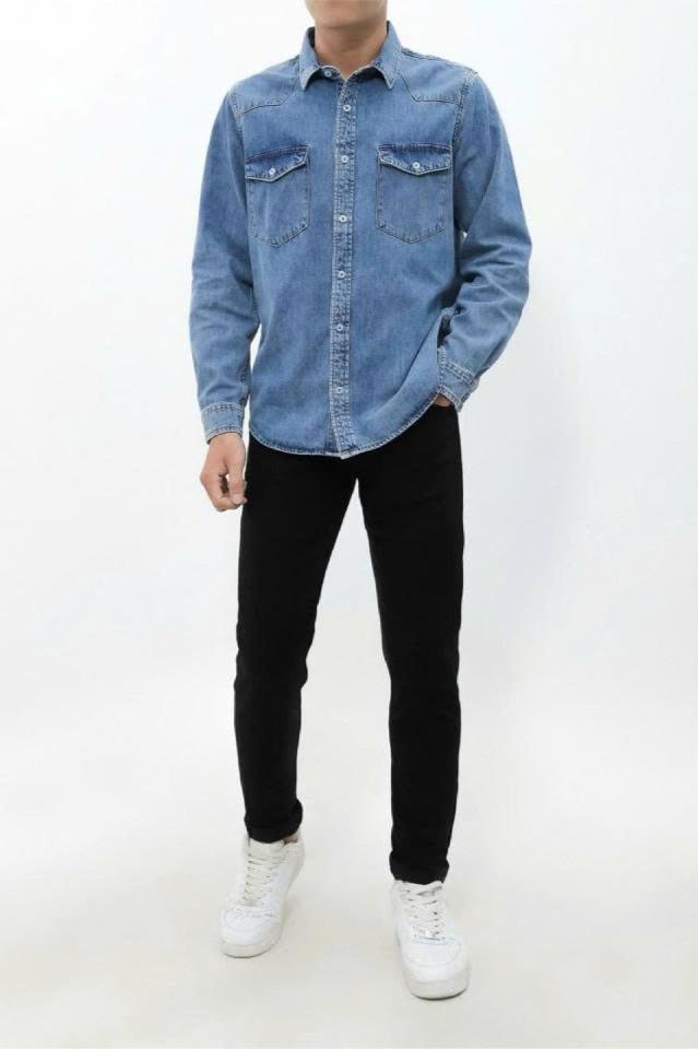 QUẦN JEAN SLIM FIT ĐEN TRƠN 210320